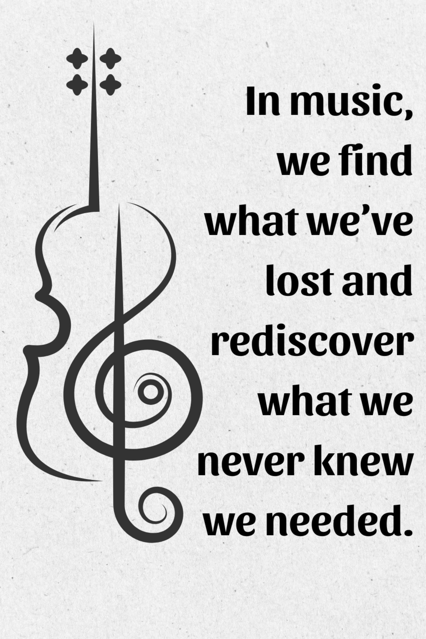 GigglesnGrins.US 24x36 Printable Wall Art – "In Music, We Find What We're Lost..." Digital Download