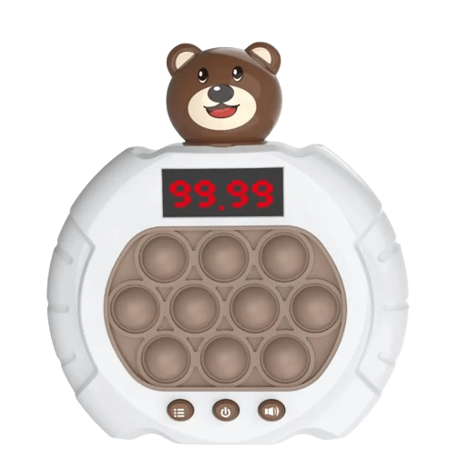 GigglesnGrins Brown and White (bear) POP-IT FIDGET TOY