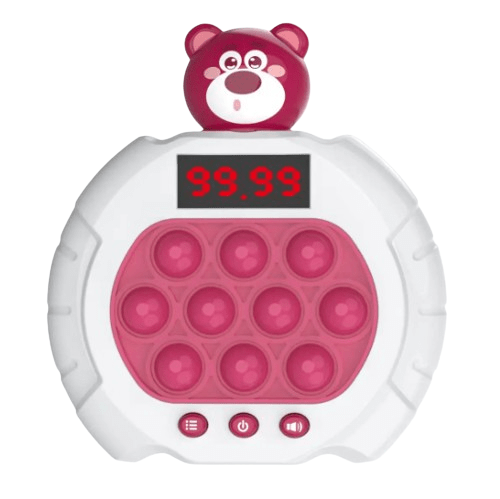 GigglesnGrins Pink and White (bear) POP-IT FIDGET TOY