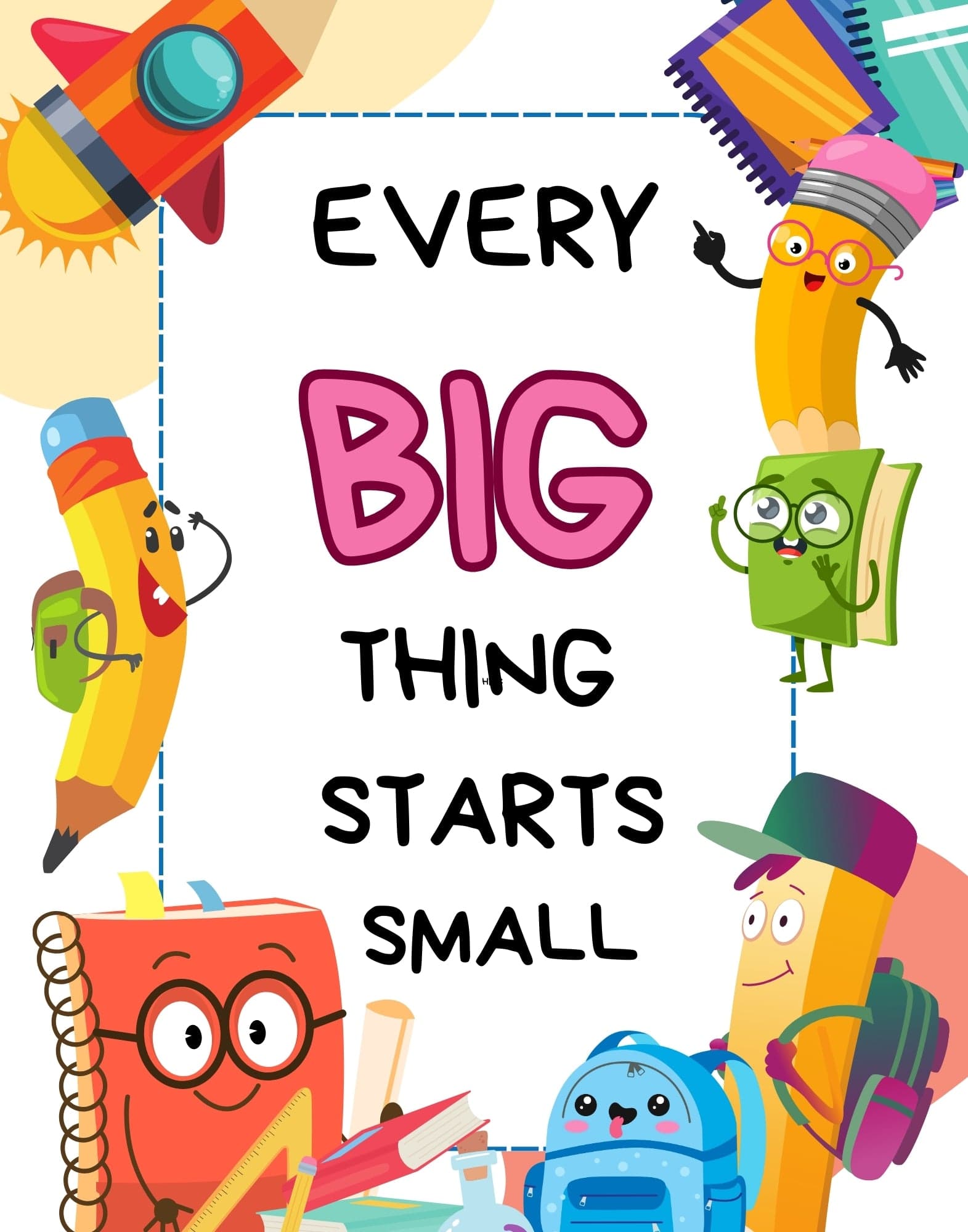 GigglesnGrins.US 11x14 Printable Wall Art – "Every Big Thing Starts Small" Motivational Quote Digital Download