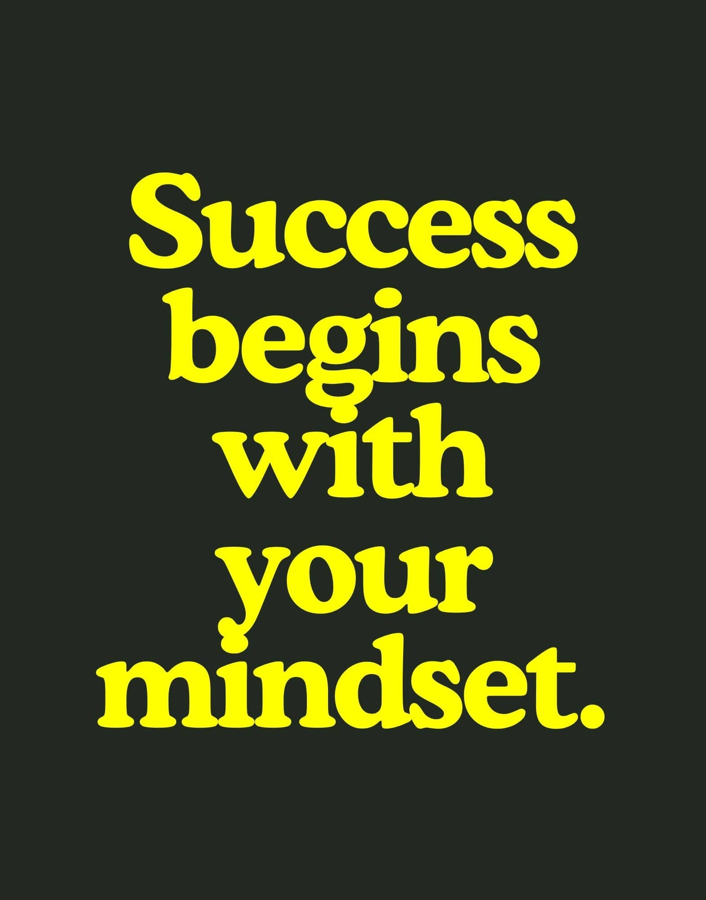 GigglesnGrins.US 11x14 Printable Wall Art – "Success Begins with Your Mindset" Motivational Quote Digital Download