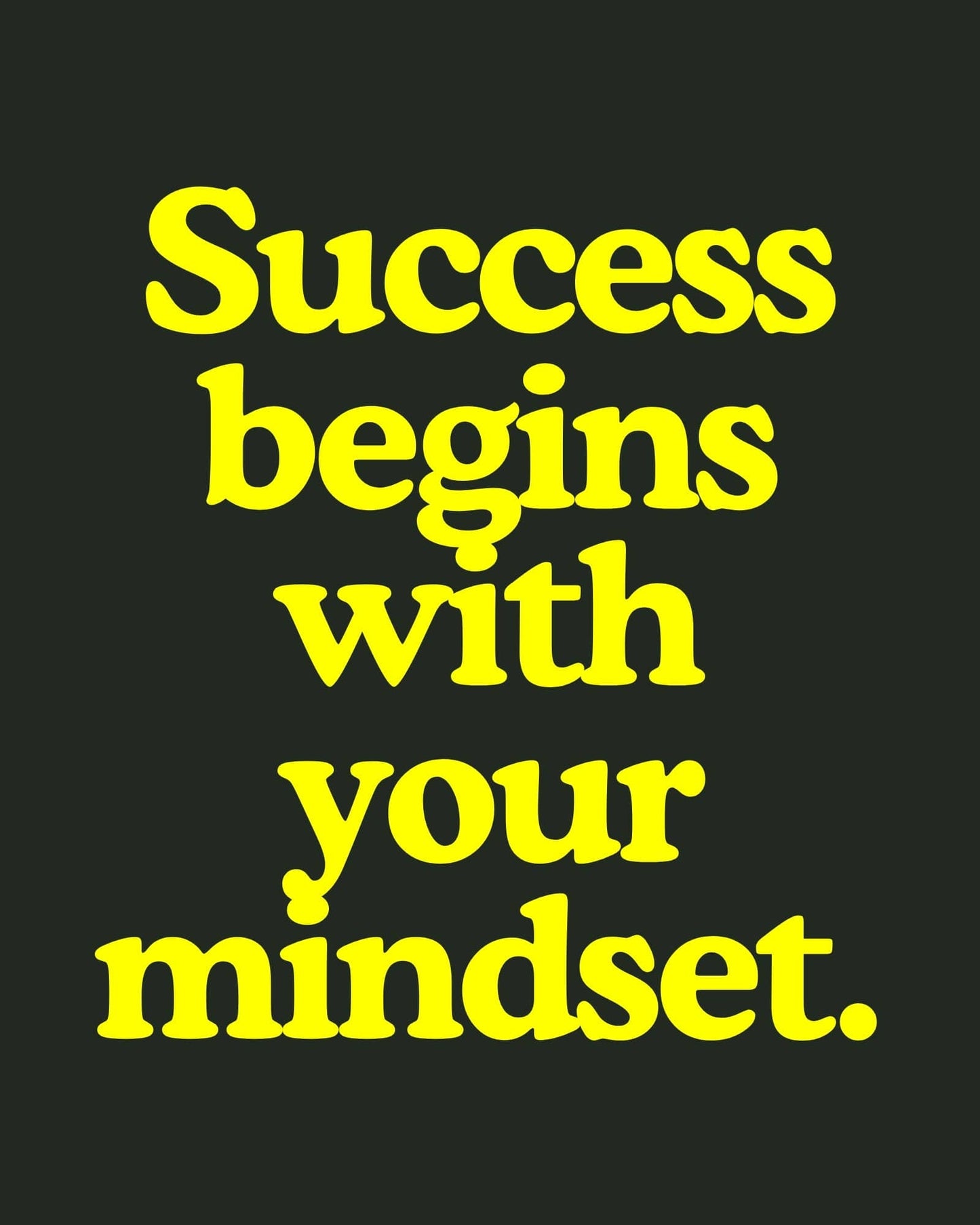 GigglesnGrins.US 16x20 Printable Wall Art – "Success Begins with Your Mindset" Motivational Quote Digital Download