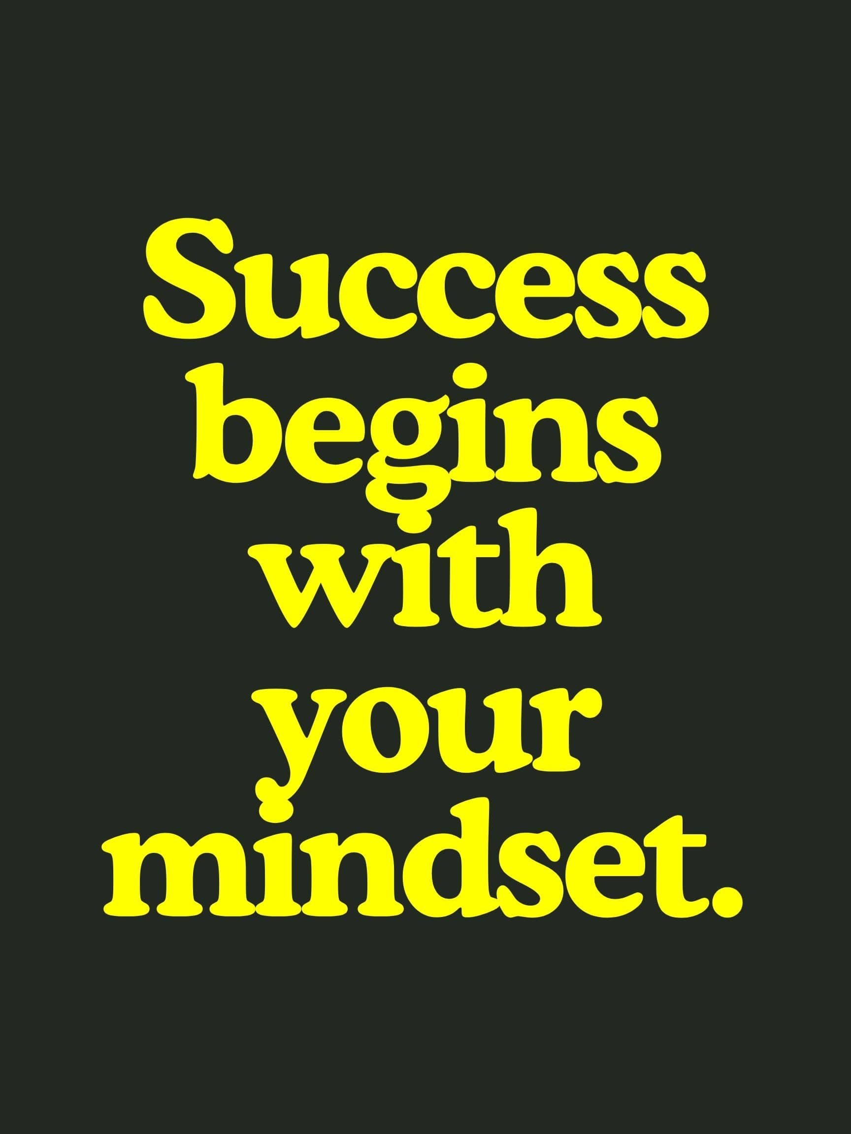 GigglesnGrins.US 18x24 Printable Wall Art – "Success Begins with Your Mindset" Motivational Quote Digital Download