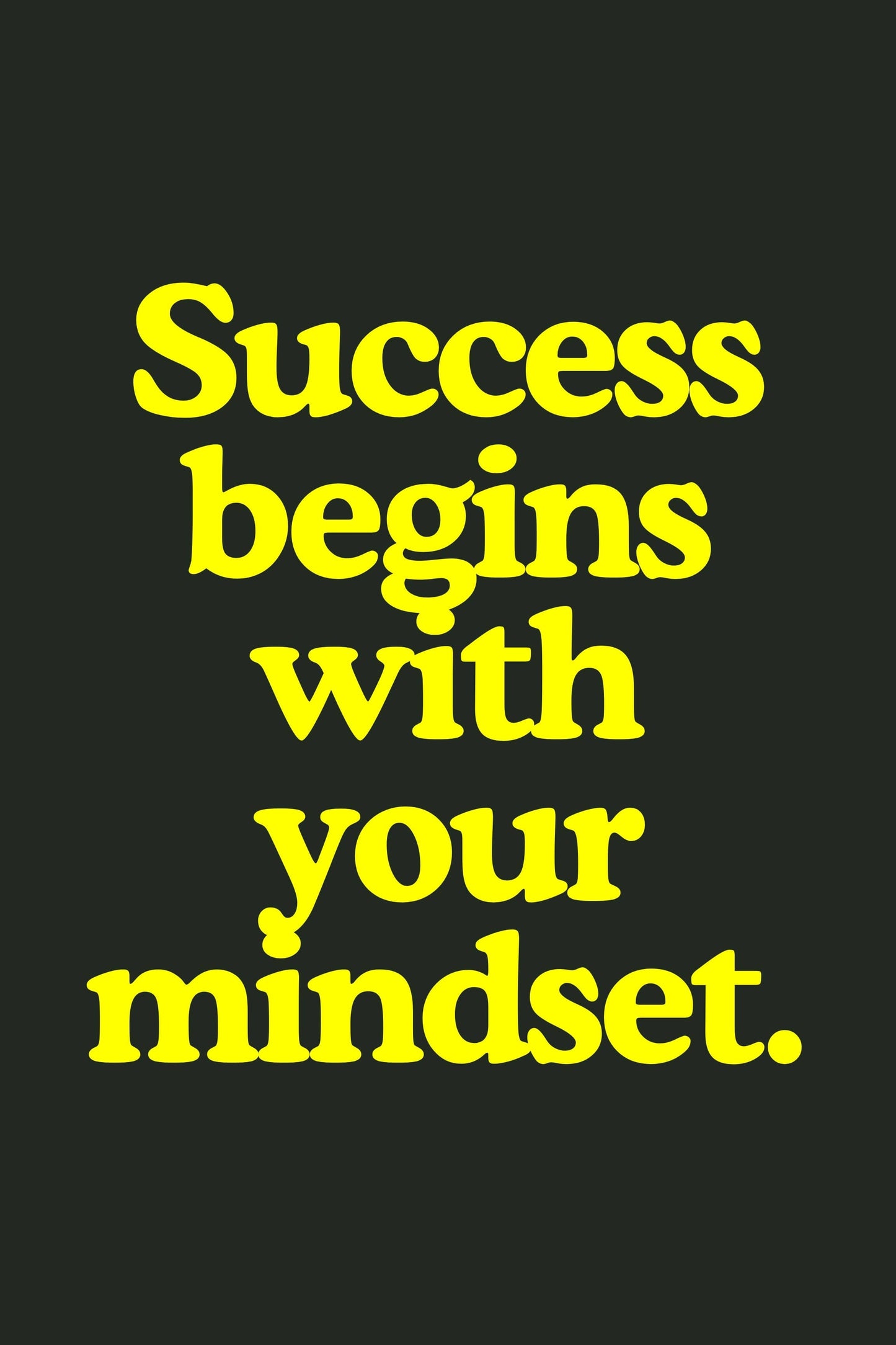 GigglesnGrins.US 24x36 Printable Wall Art – "Success Begins with Your Mindset" Motivational Quote Digital Download