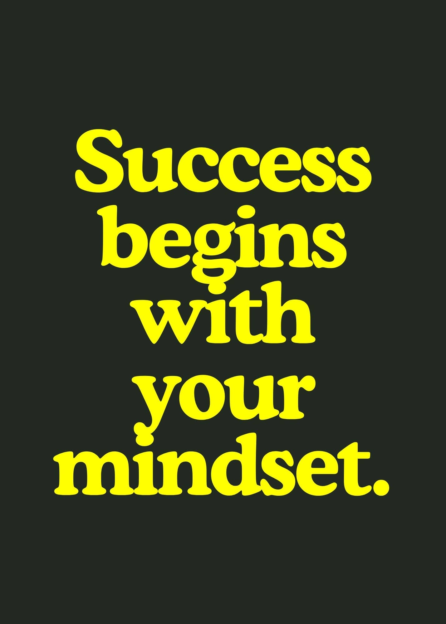 GigglesnGrins.US 5x7 Printable Wall Art – "Success Begins with Your Mindset" Motivational Quote Digital Download