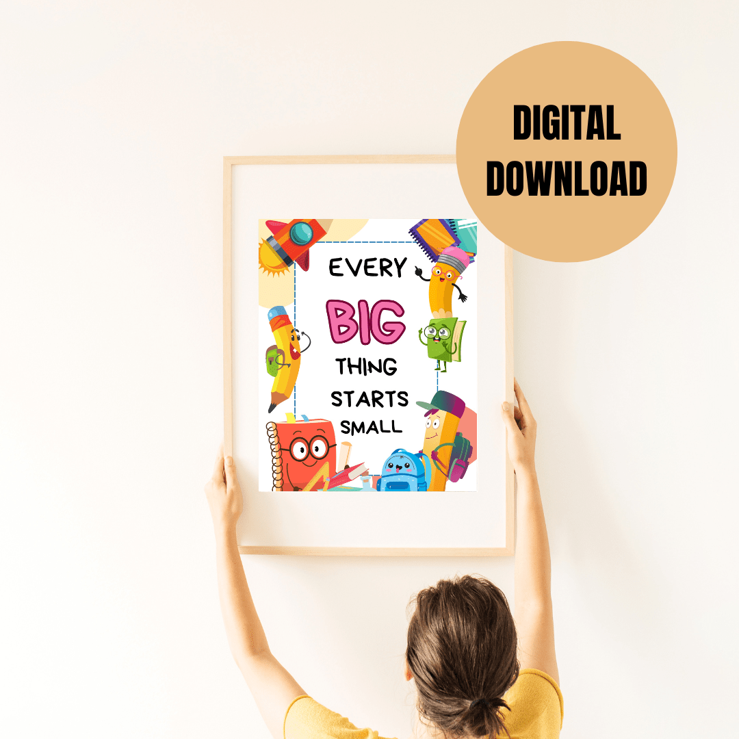 GigglesnGrins.US Printable Wall Art – "Every Big Thing Starts Small" Motivational Quote Digital Download